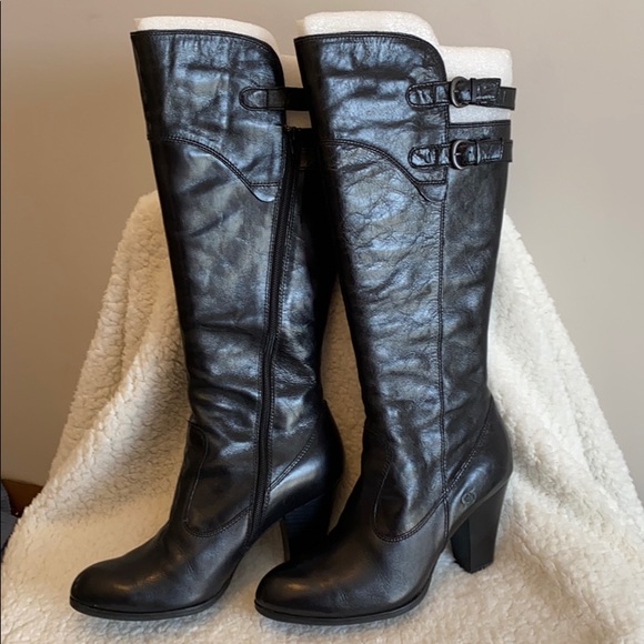Born Shoes - Ladies Born Leather Boots Black Sz 11M Like New!